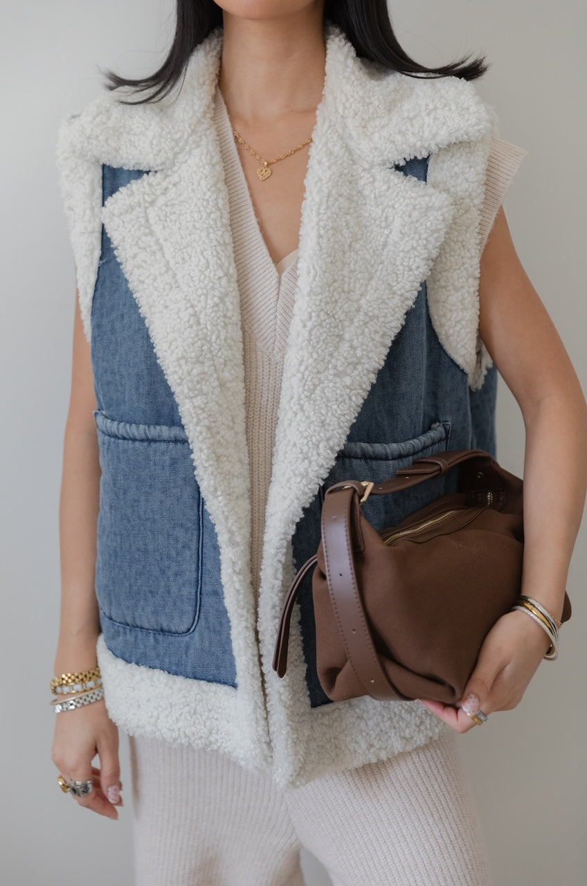 Melie Bianco Lilith Brown Suede Hobo Bag - Vegan Crescent Shoulder Purse