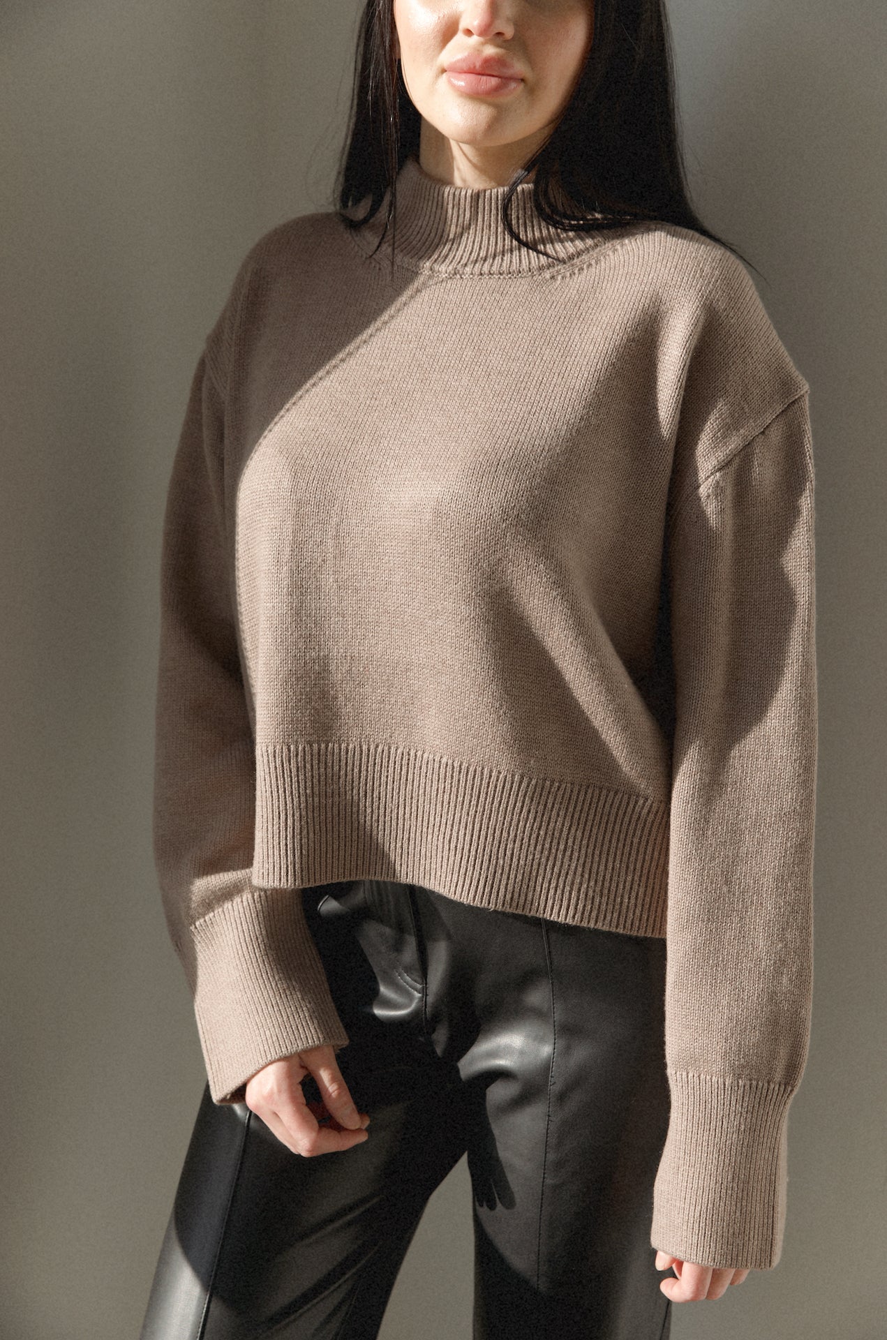 mocha brown knit sweater
