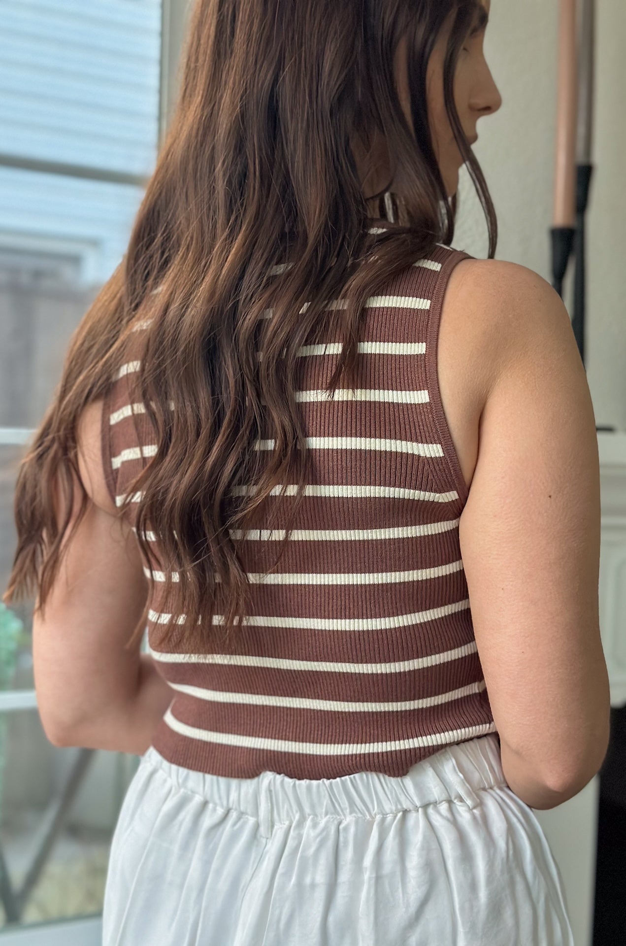 brown stripe tank top