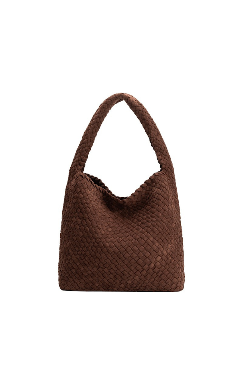 Melie Bianco Johanna Tobacco - Brown Suede Shoulder Hobo Bag