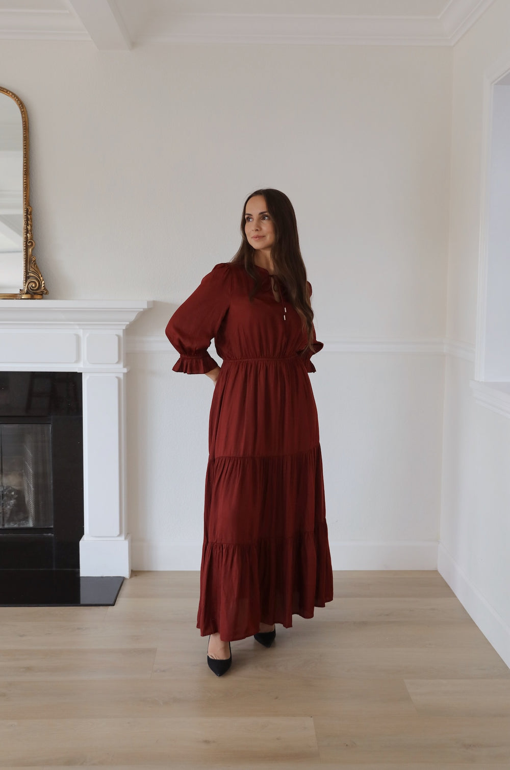 Multi Tie Maxi Dress Wine Red
