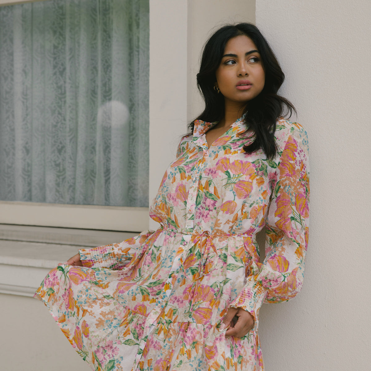 Harlow Orange Floral Dress L