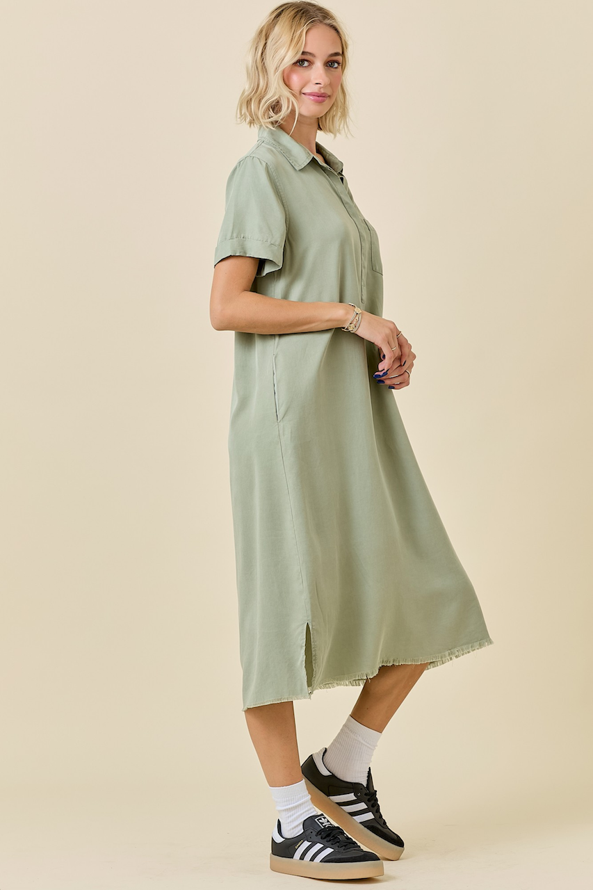 Olive Green shirt Dress