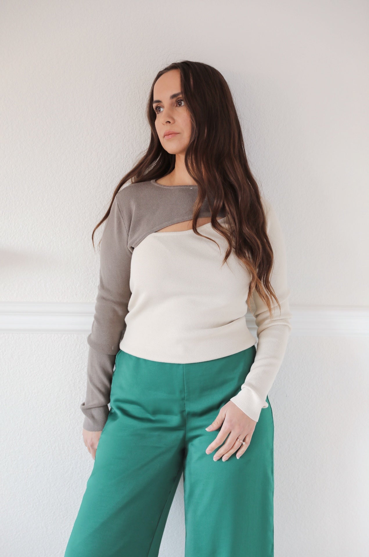 Color Block Sweater Top