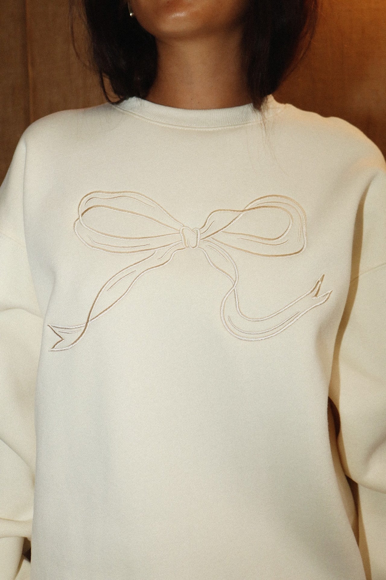 Cream Bow Sweatshirt