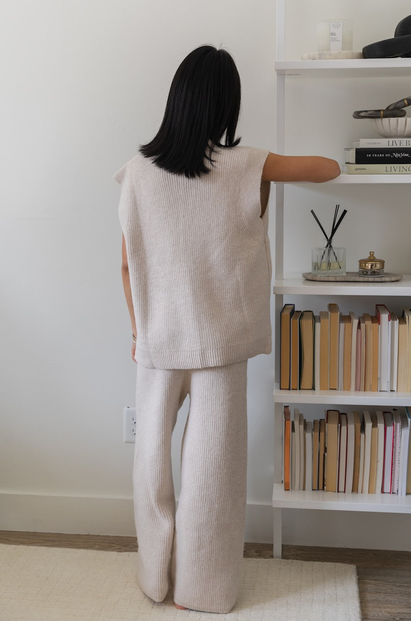 Beige Knit Pants