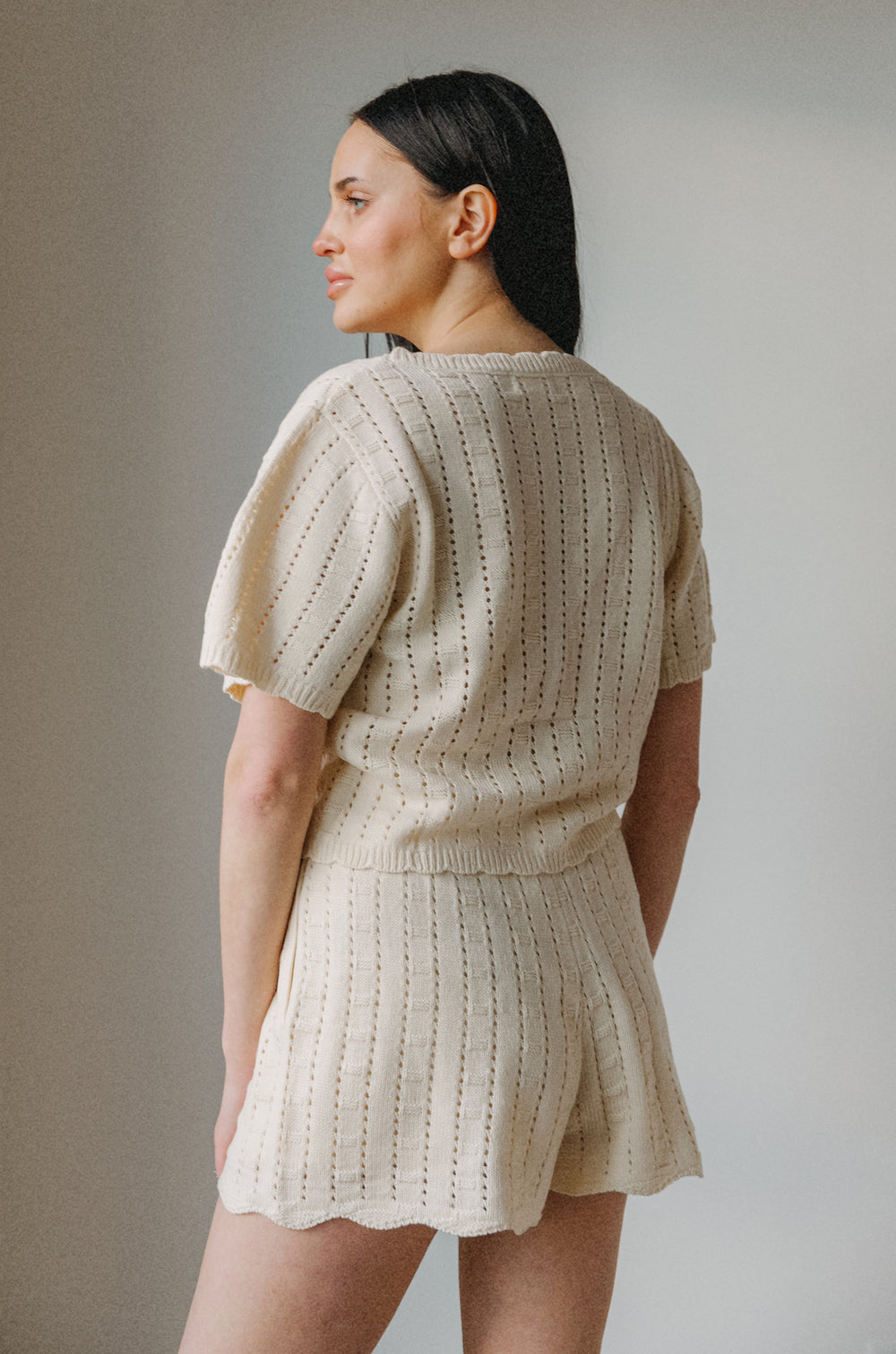 Knit set with shorts