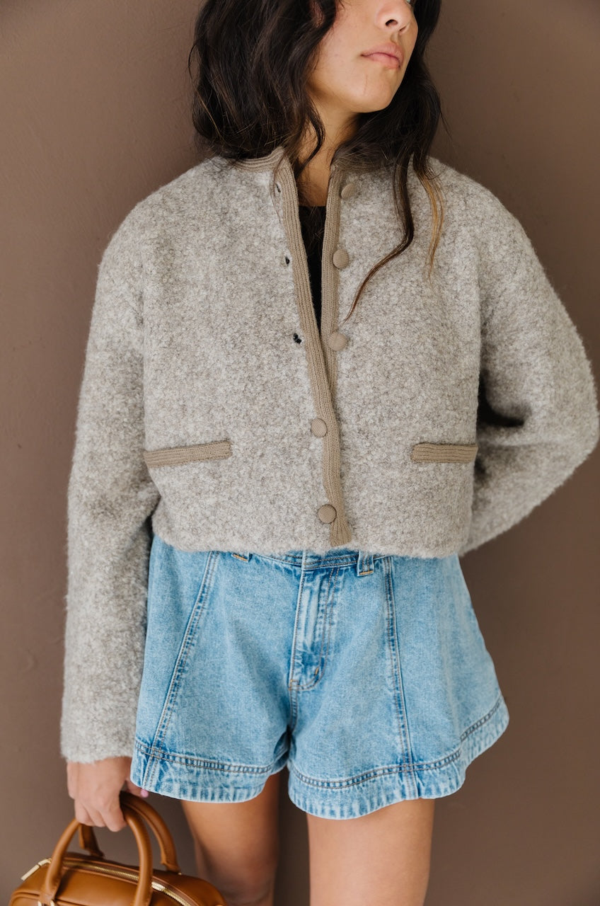 Brown Knit Jacket Sweater
