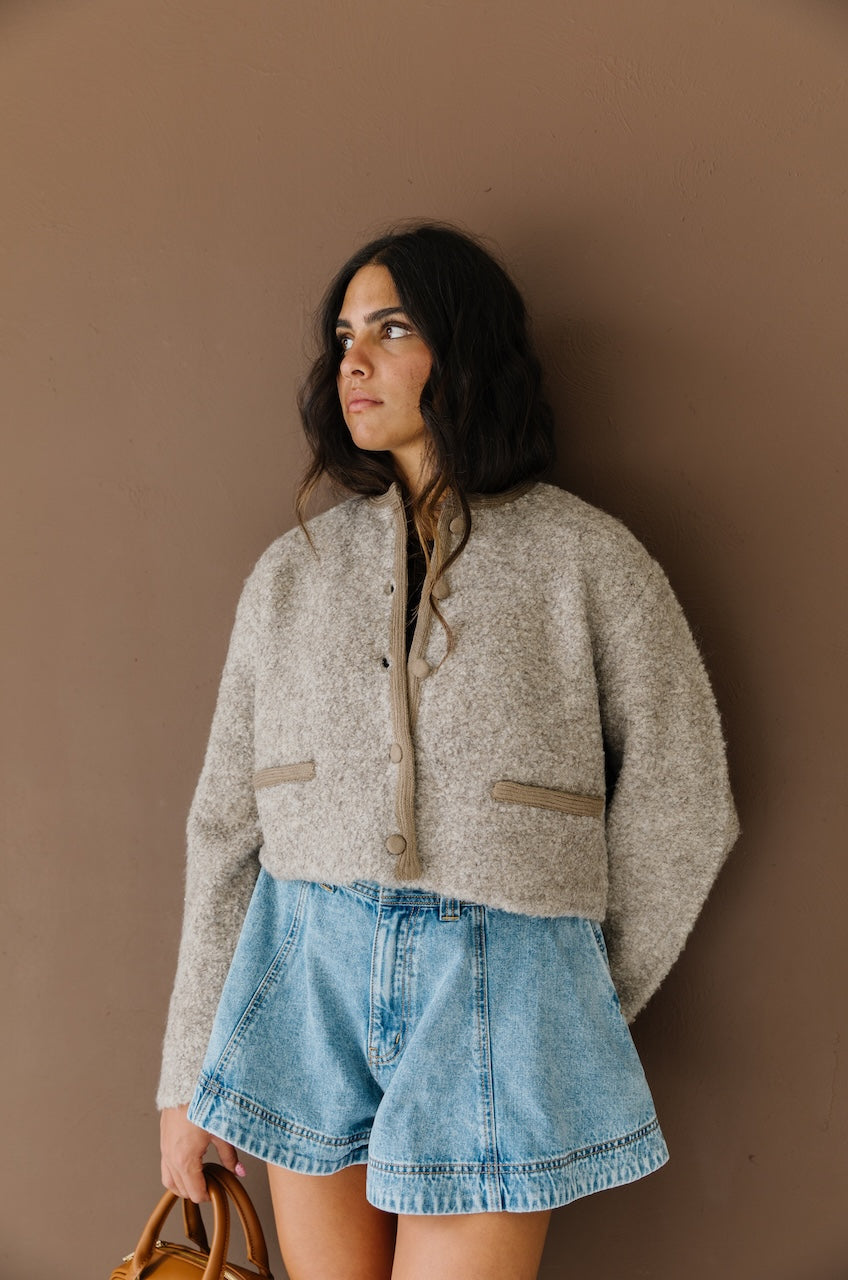 Brown Knit Jacket Sweater