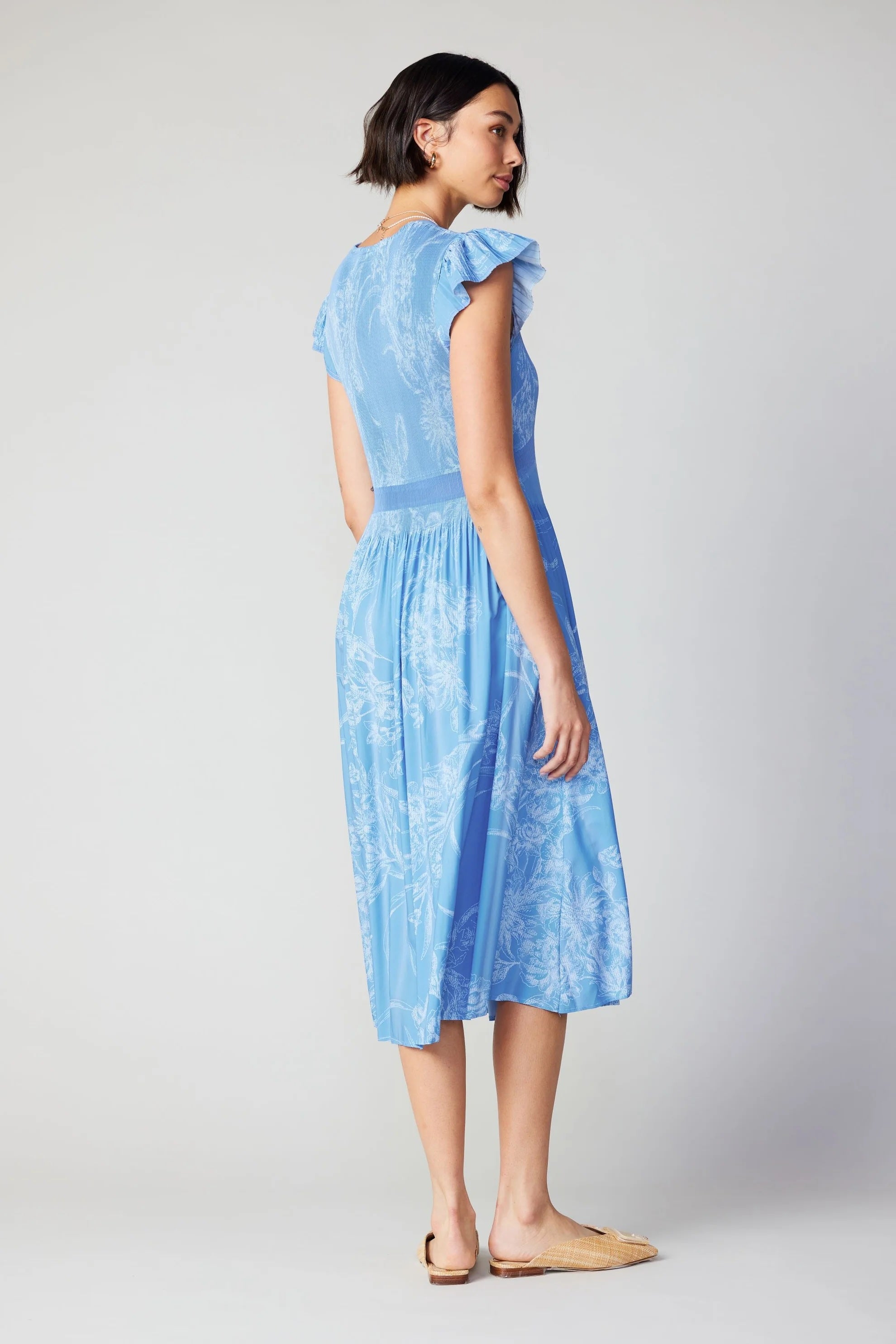 CAROLINA PLEATED SKIRT MIDI DRESS