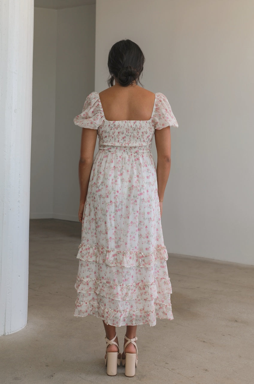 Vienna Ruffle Corset Floral Dress