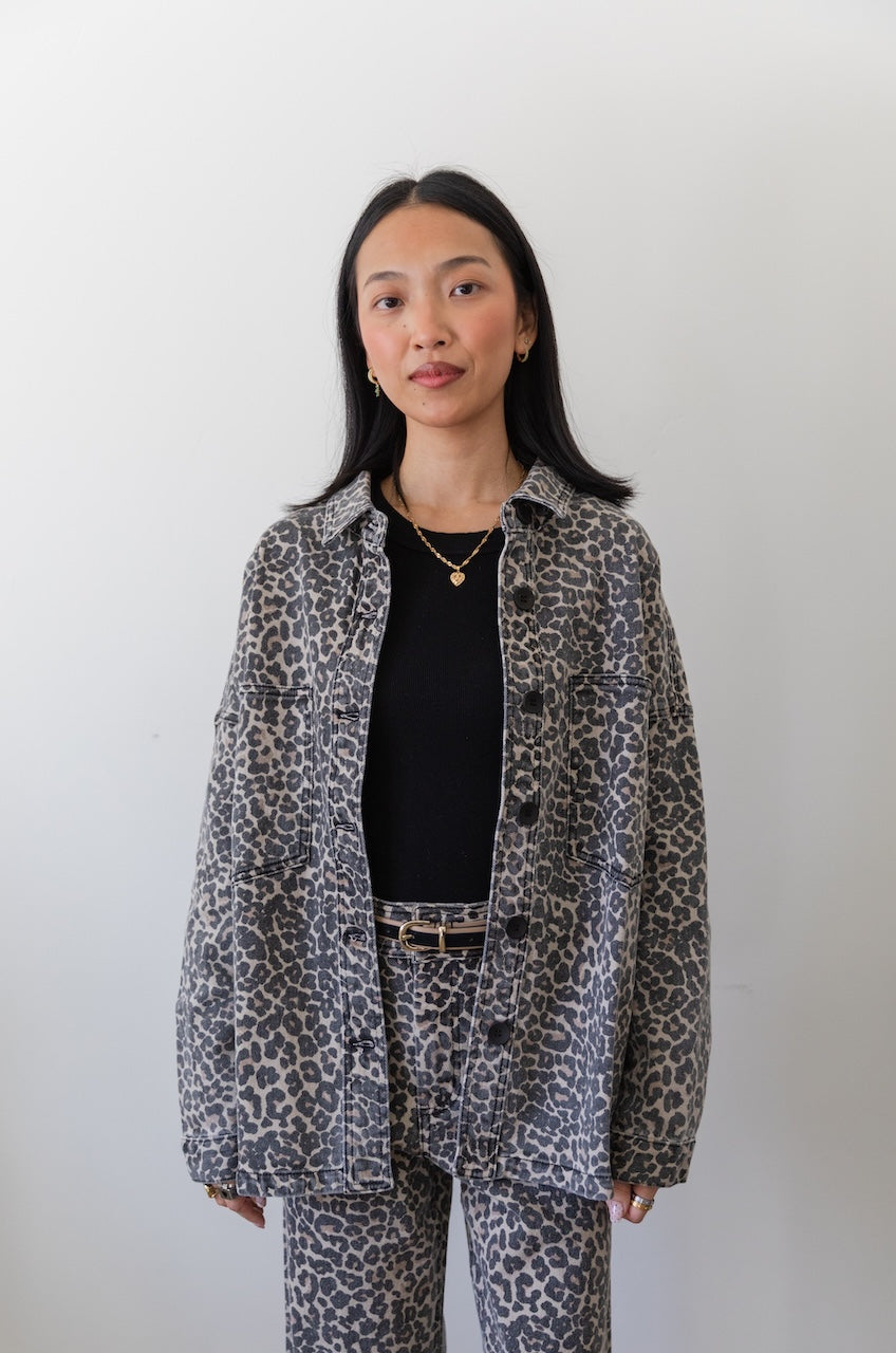 Leopard Denim Jacket