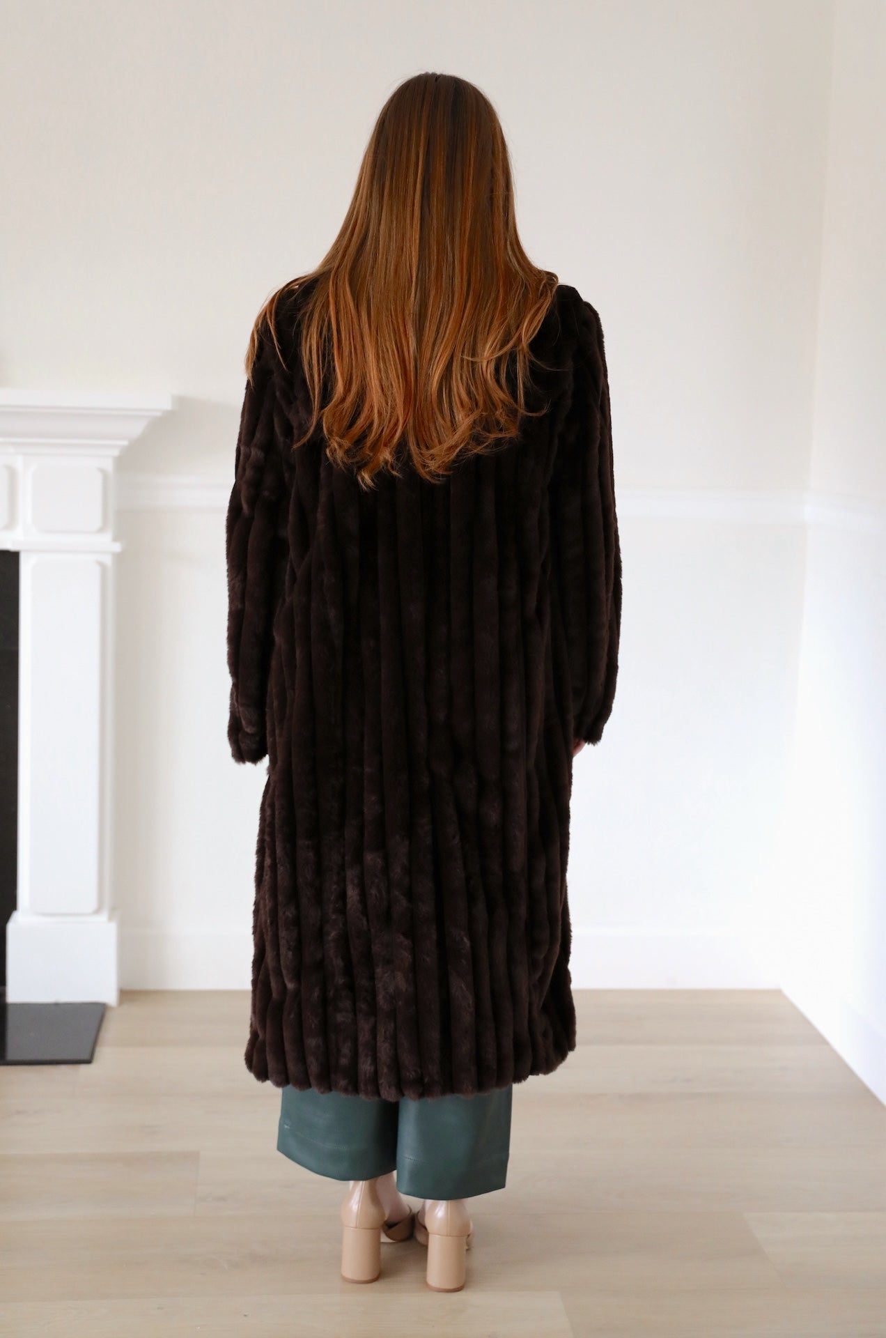 Chocolate Brown Luxe Fur Coat