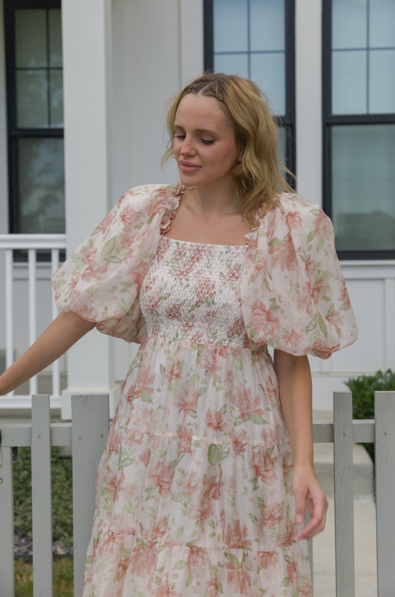 Floral Chiffon Midi Dress