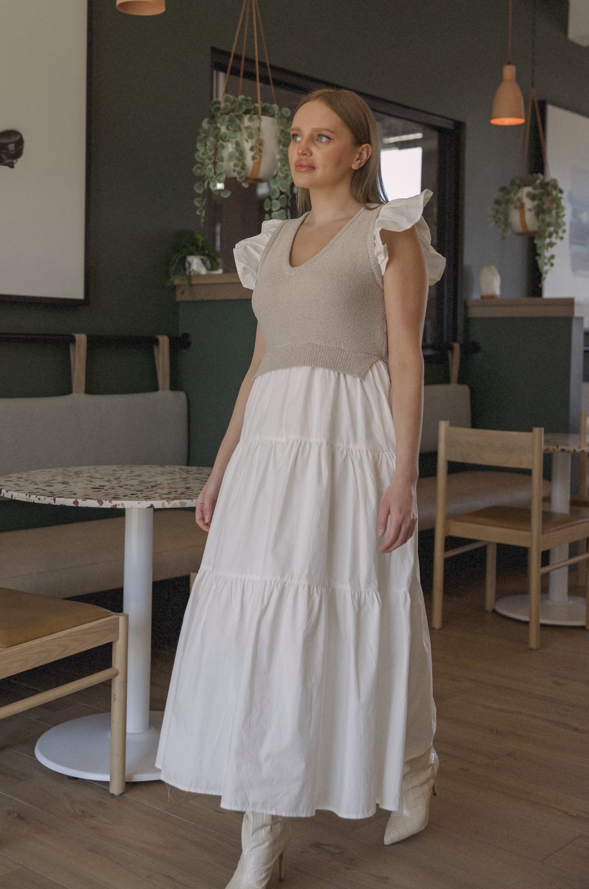 Organic Flutter Sleeve Sweater Dress main image 0