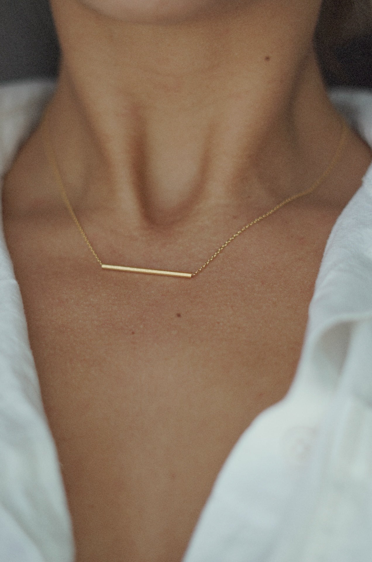 18k Gold Bar Necklace