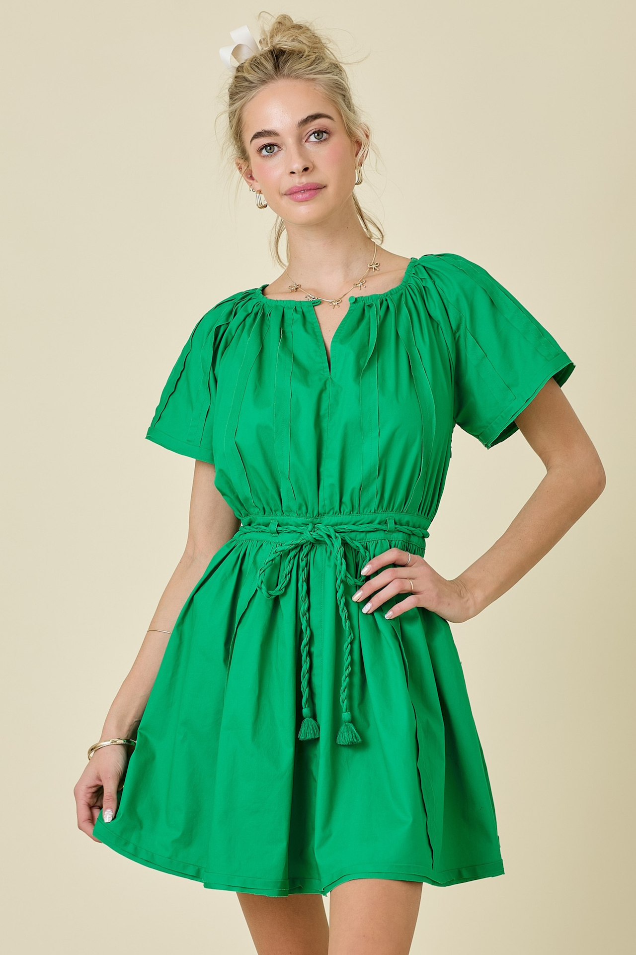 Nora Mini Green Dress