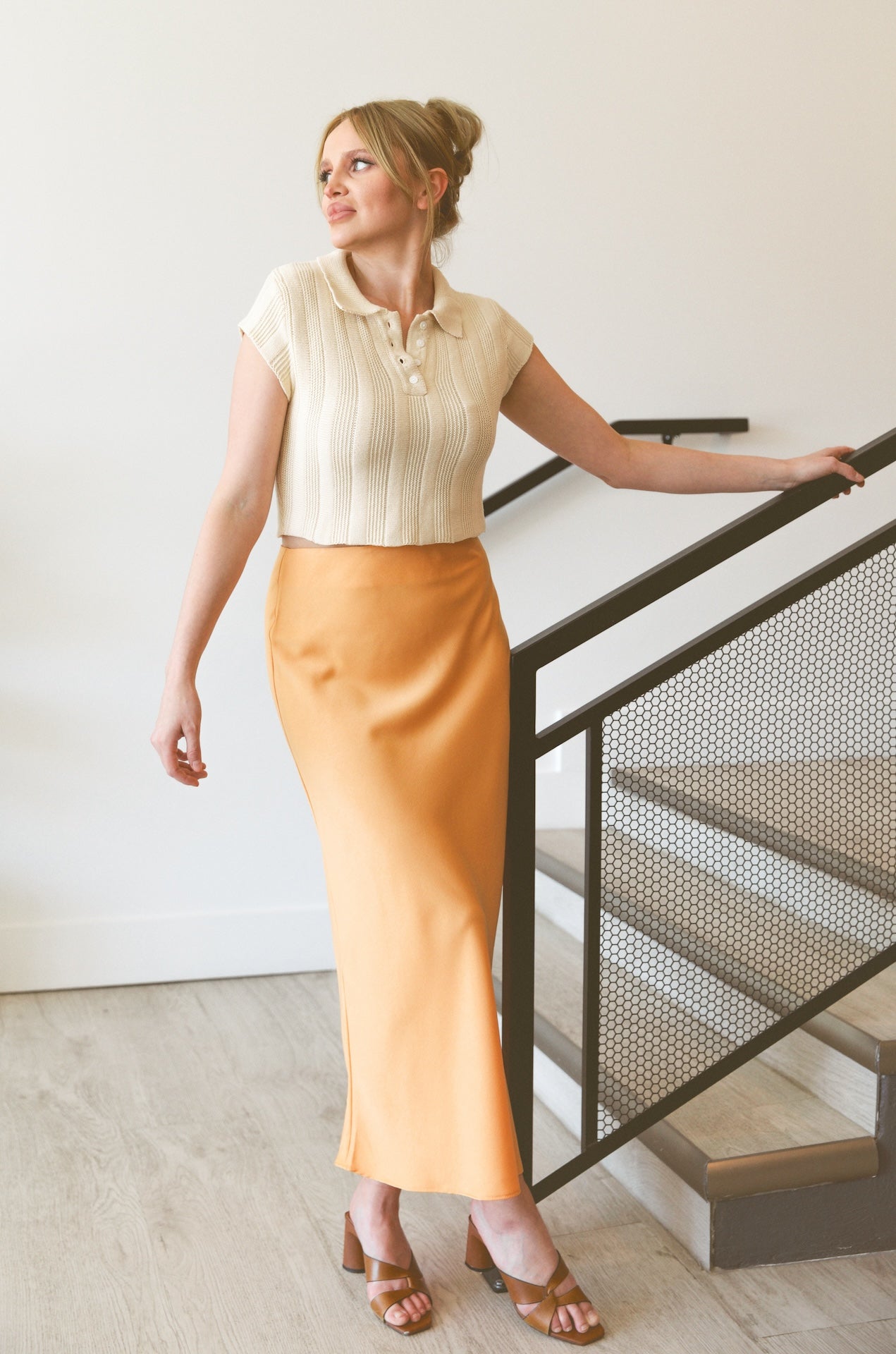 Apricot Midi Skirt