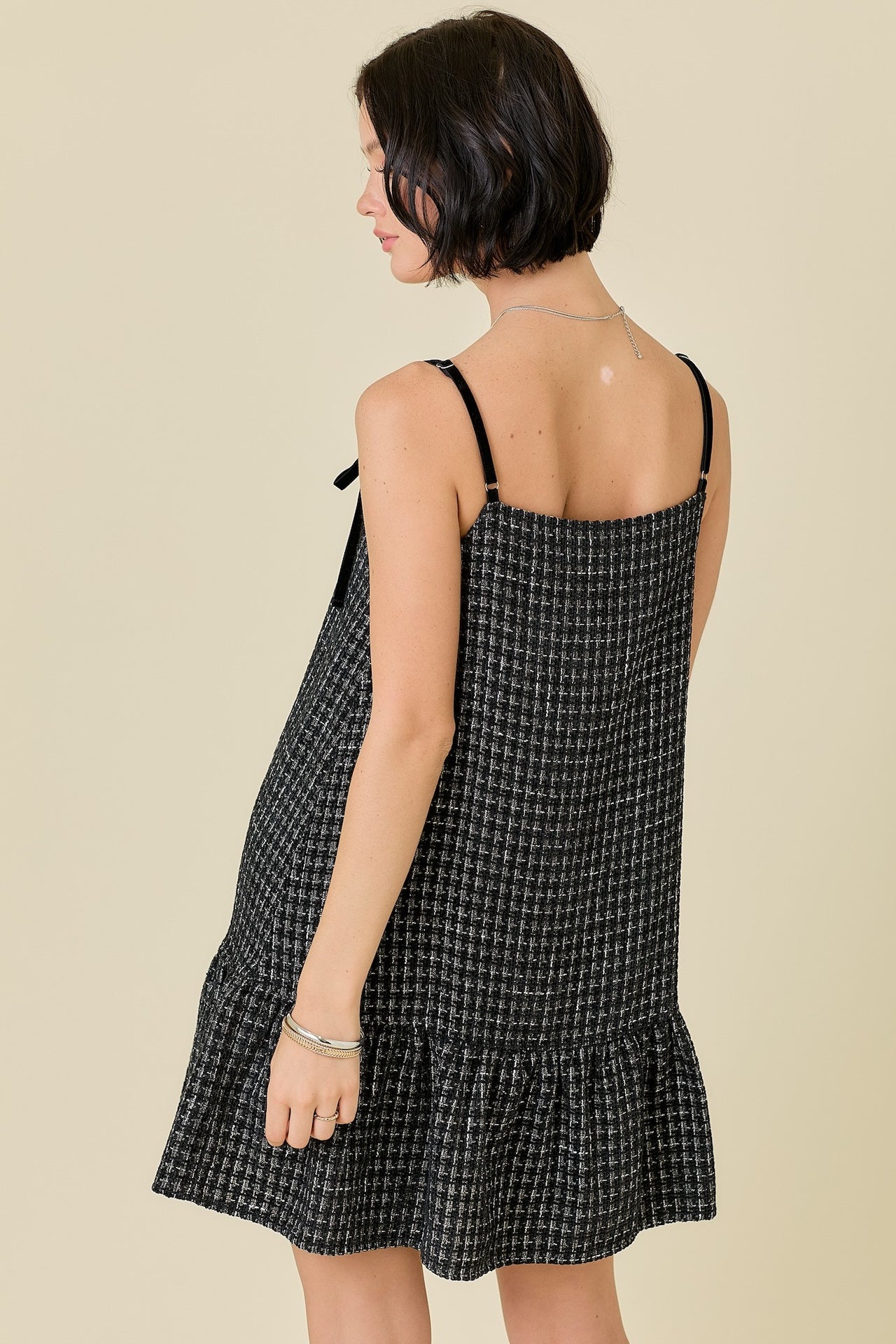 Black Tweed Mini Dress