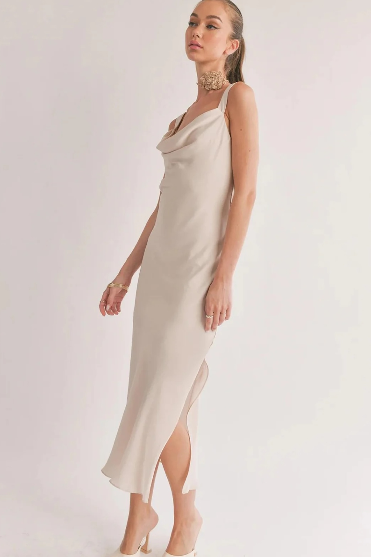 Ivory Satin Dress