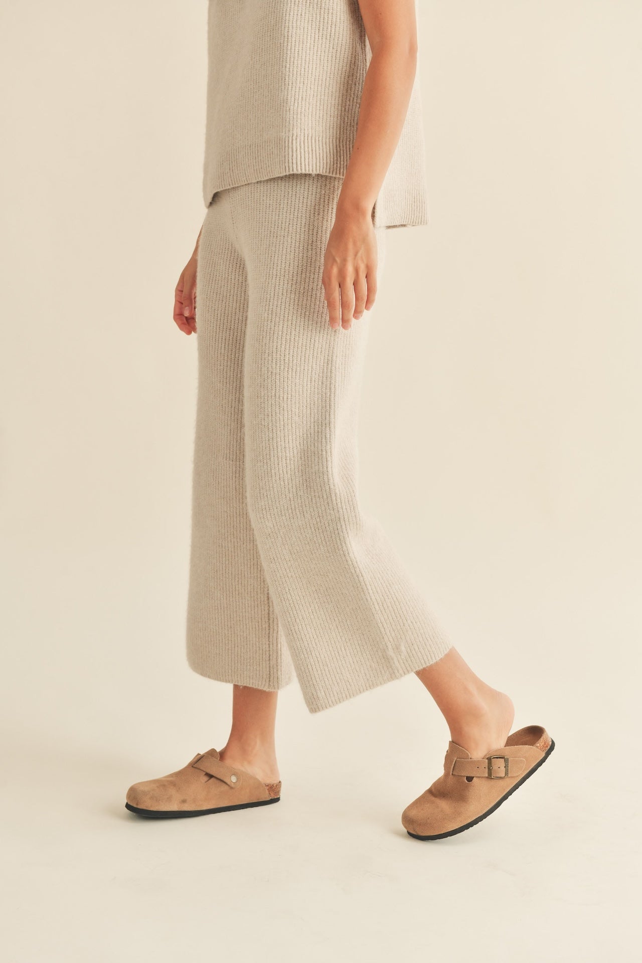 Beige Knit Pants