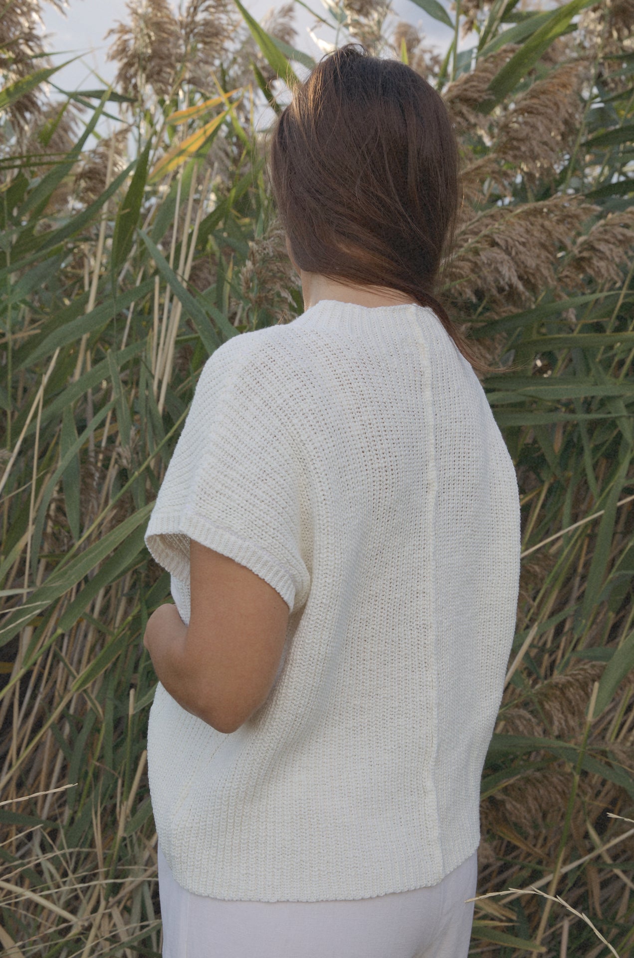 White short clearance sleeve cardigan sweater