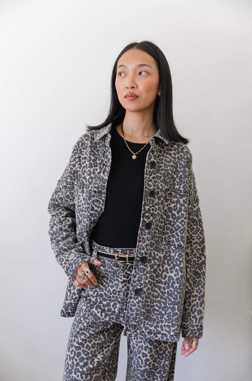 Leopard Denim Jacket