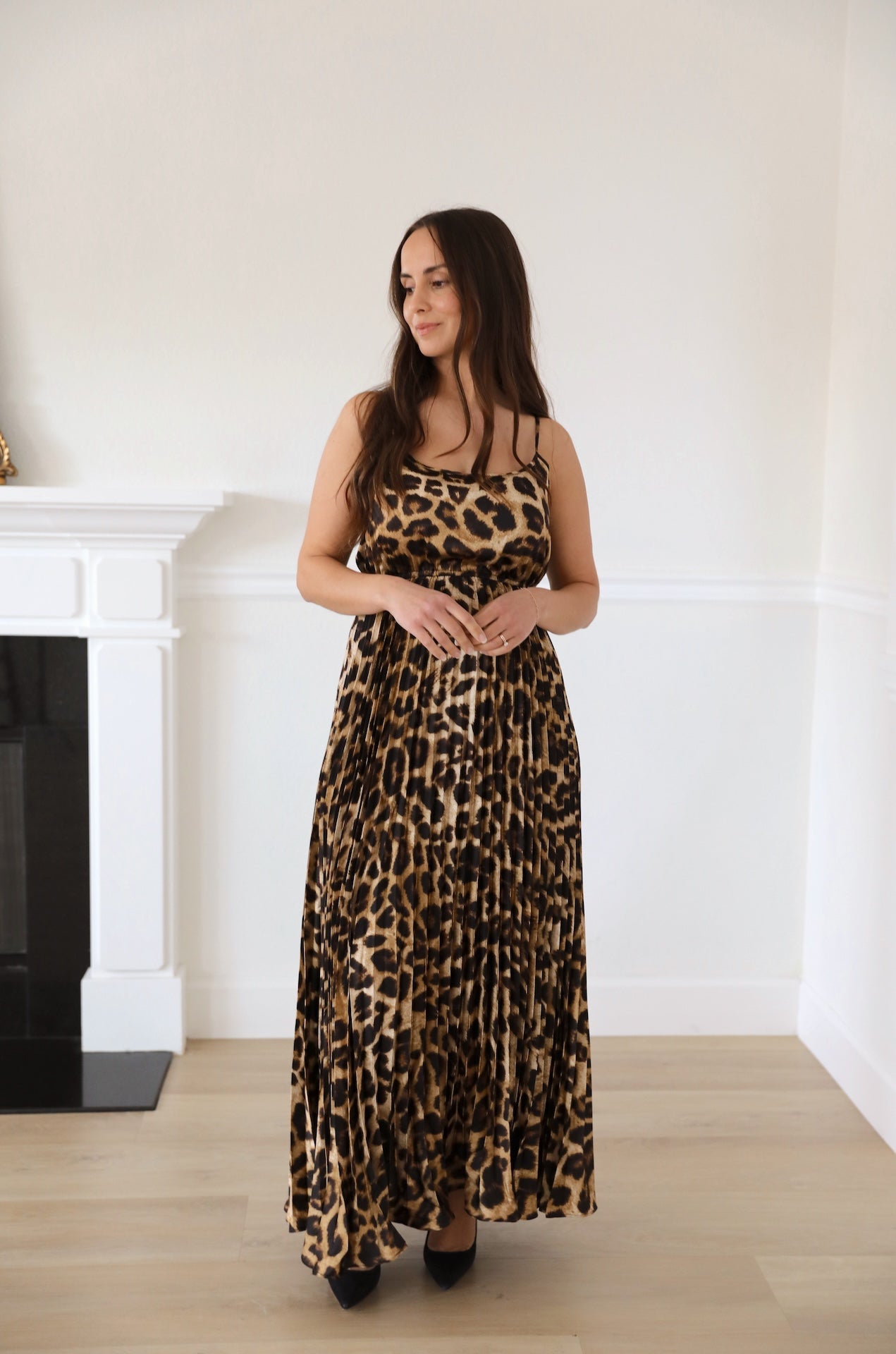 Animal print pleated dress online