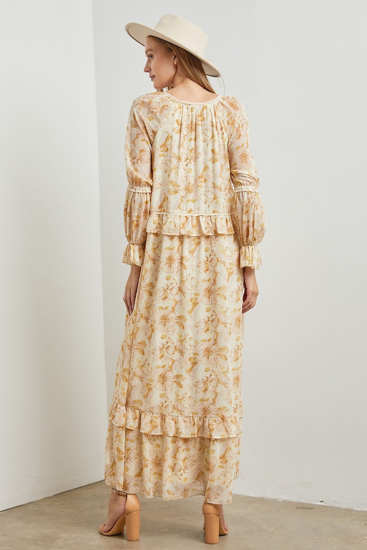 Floral Long Sleeve Maxi Dress