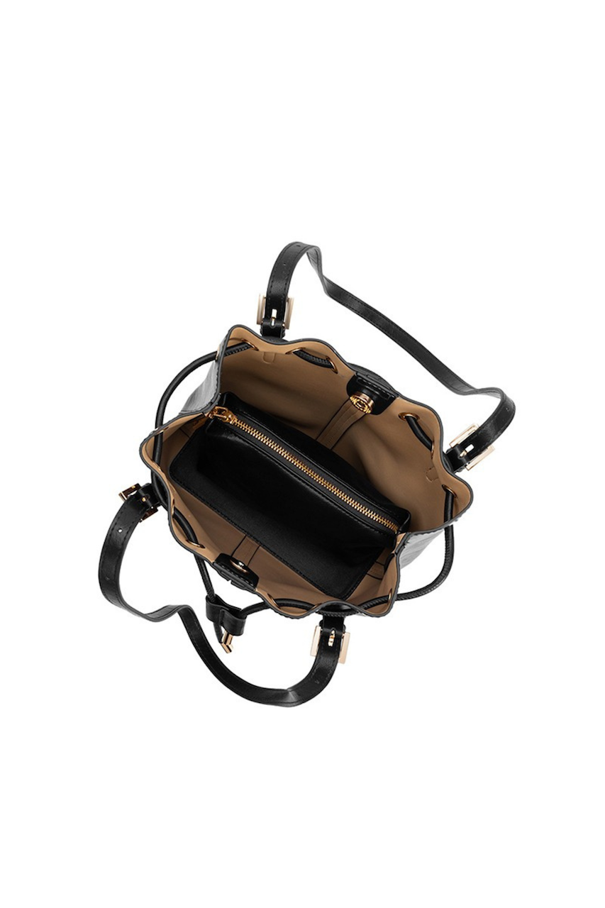 Sally Black Vegan Leather Shoulder Bag