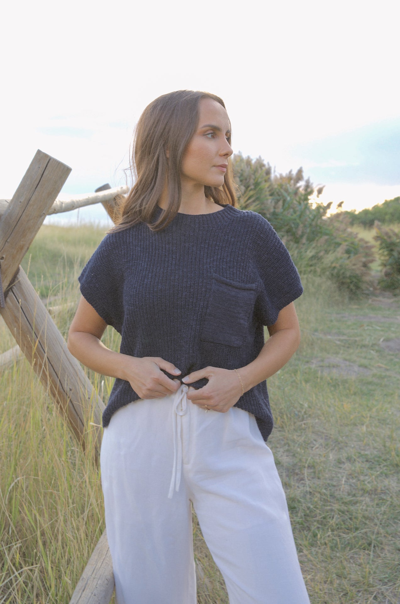 Navy blue short sleeve sweater hotsell