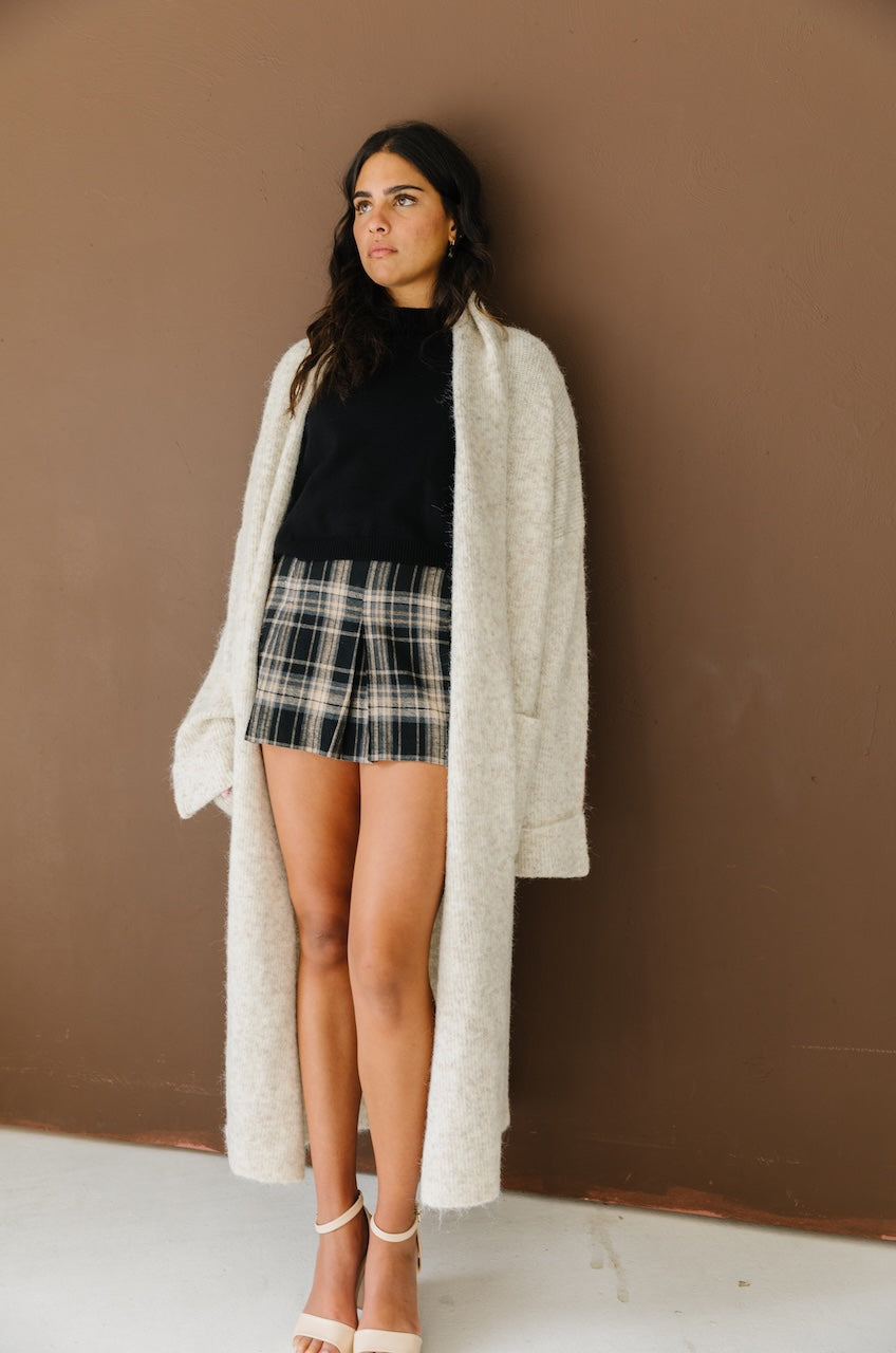 Beige Oversized Maxi Cardigan
