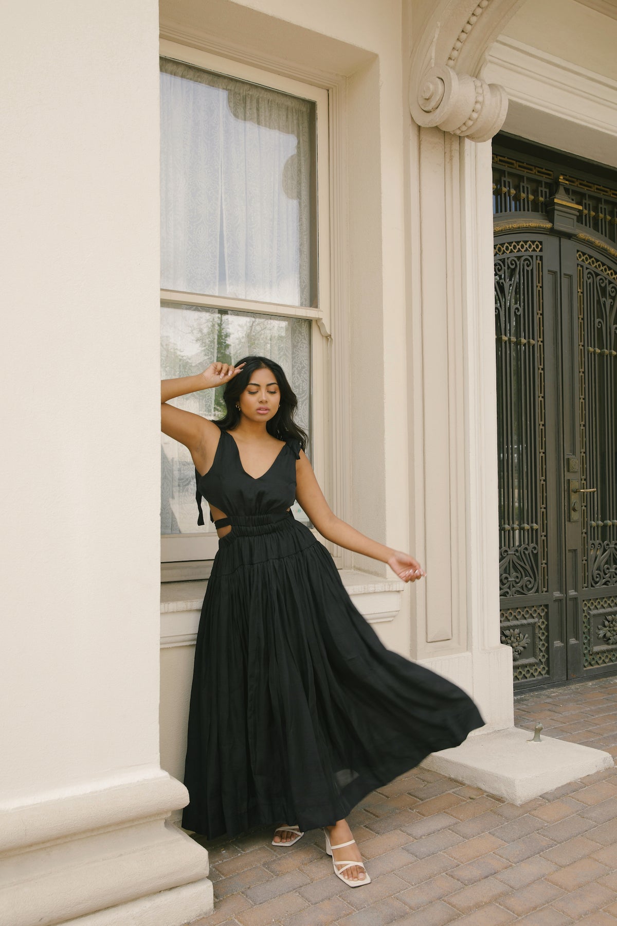 Black cut out maxi dress main image 0