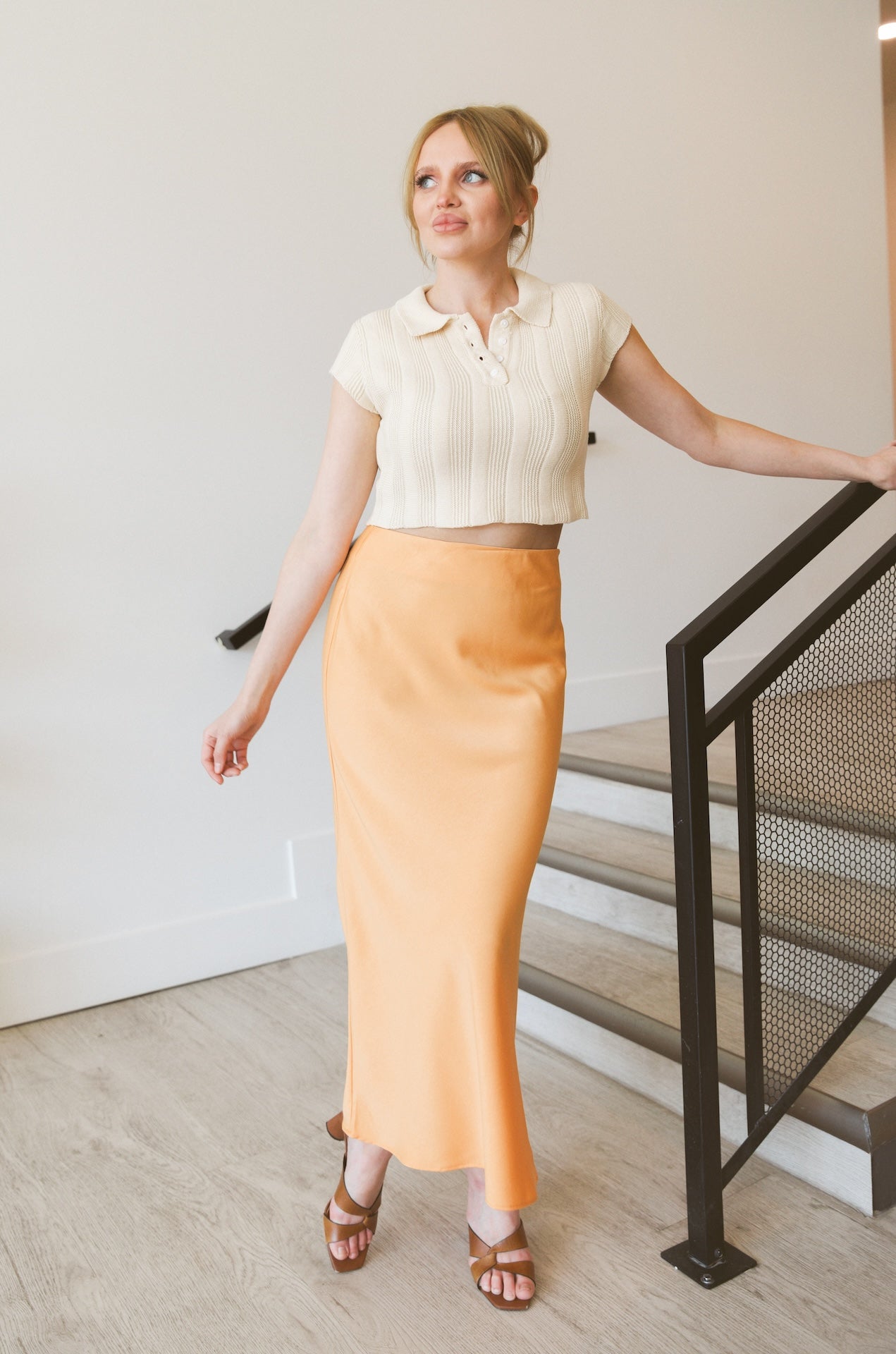 Apricot Midi Skirt