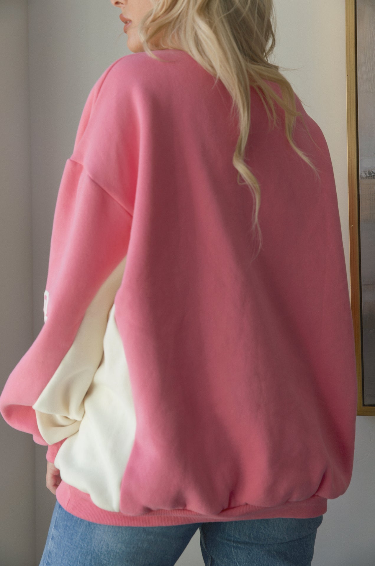 Pink oversized online sweatshirt