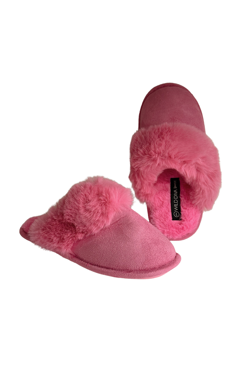 pink fur lined slippers