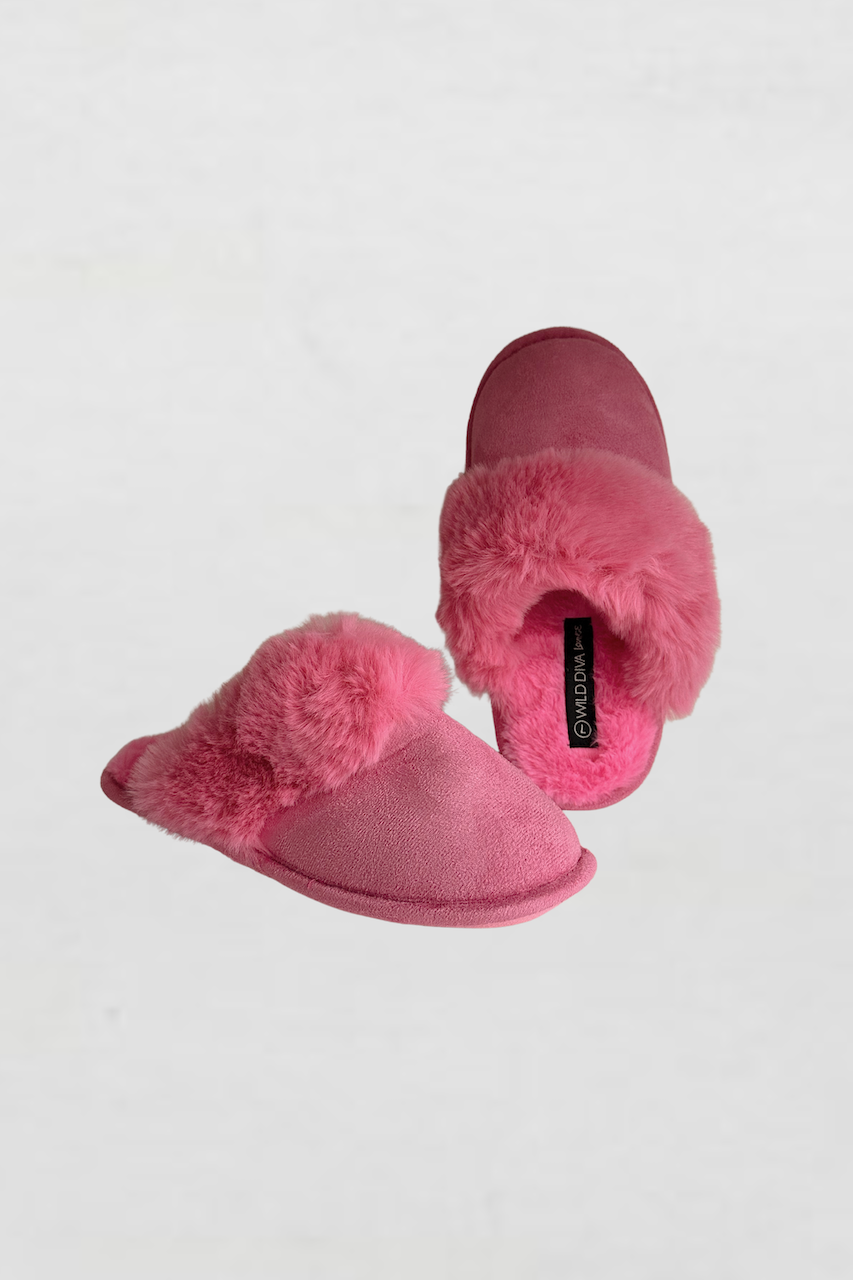 pink fur lined slippers