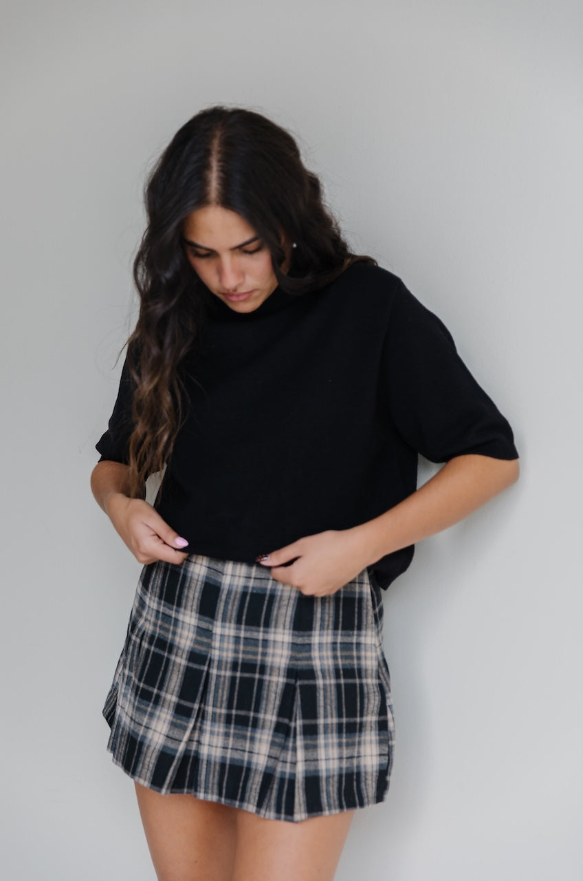 Plaid Pleated Mini Skirt