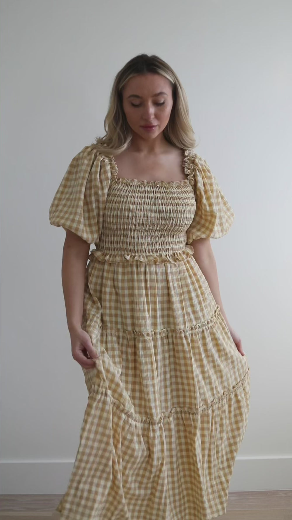 Olive Gingham Dahlia Dress