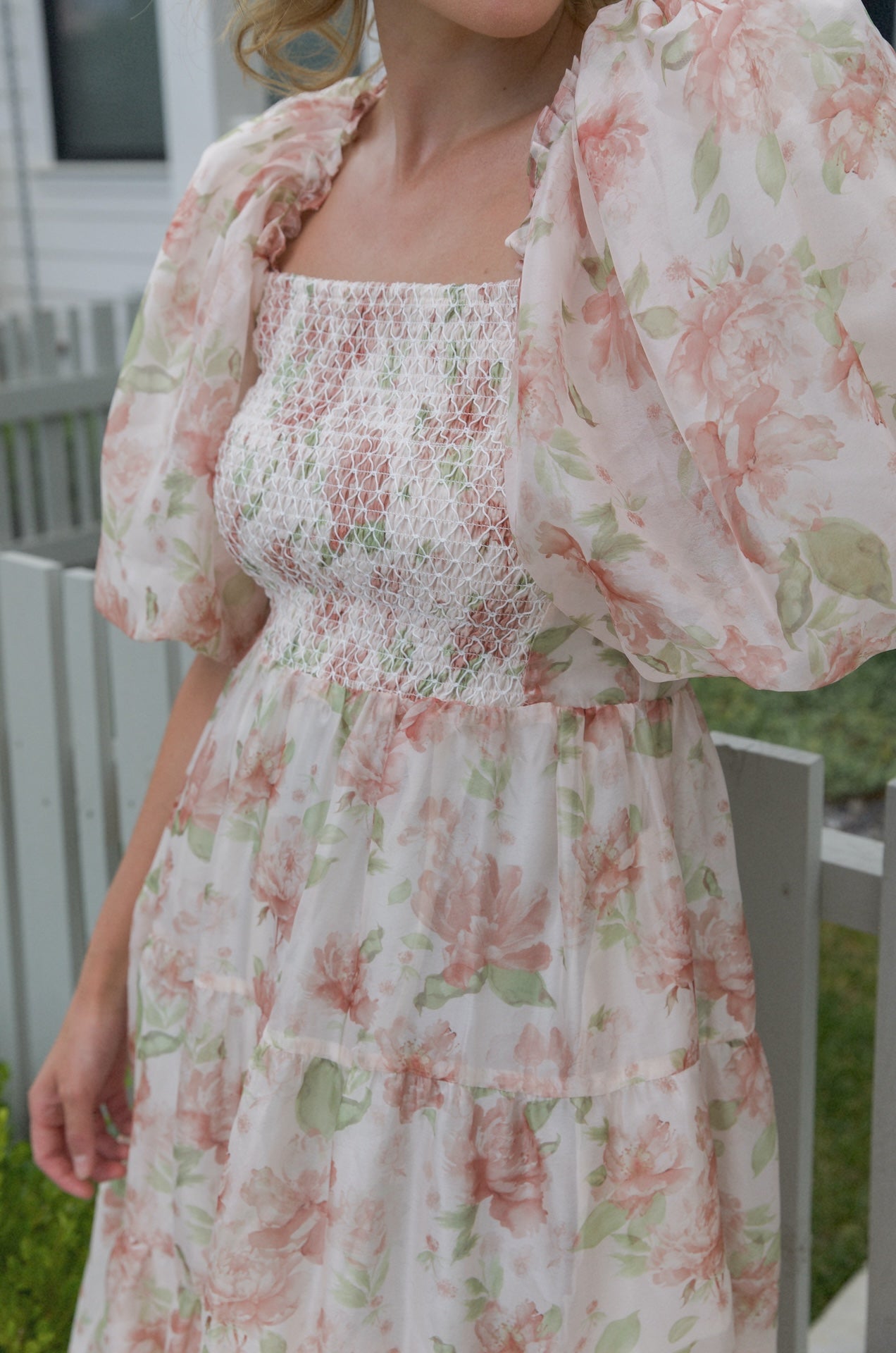 Floral Chiffon Midi Dress