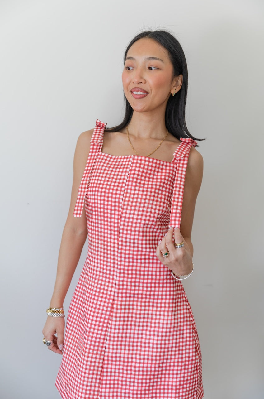 Red Gingham Dress for Women