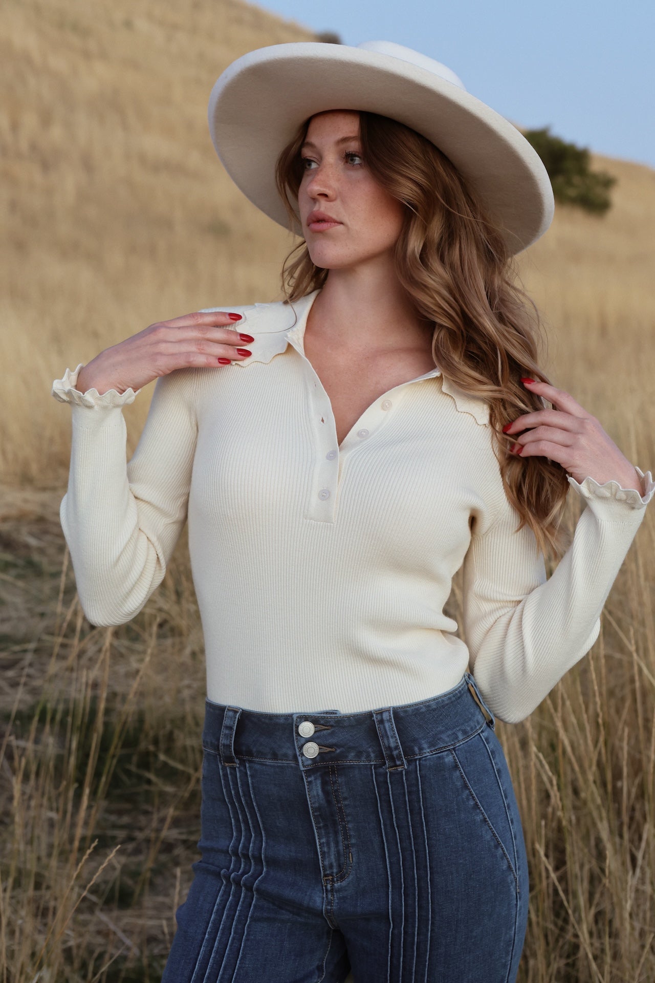 Polo Sweater Top