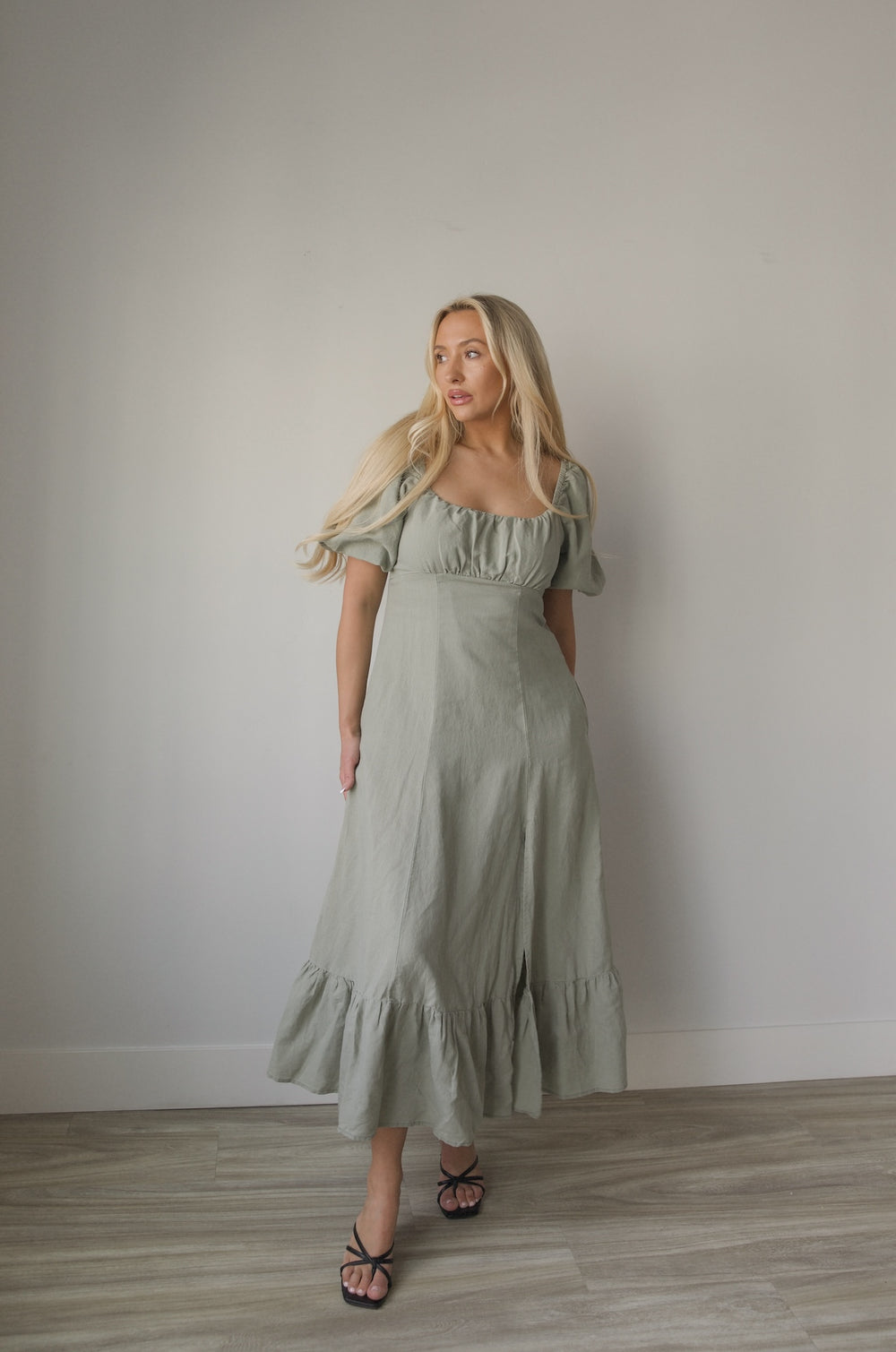 Lecce Dress - Sage Linen Viscose SH2714 main image 0