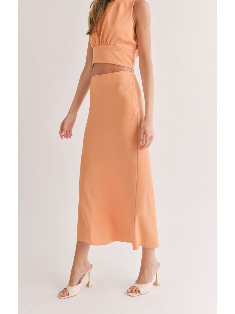 Apricot Midi Skirt