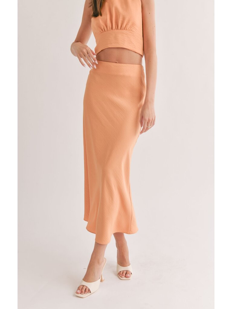 Apricot Midi Skirt