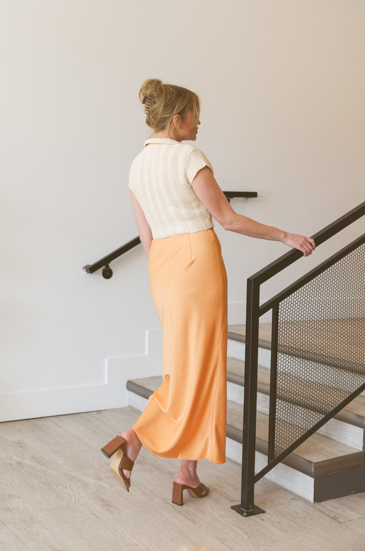 Apricot Midi Skirt