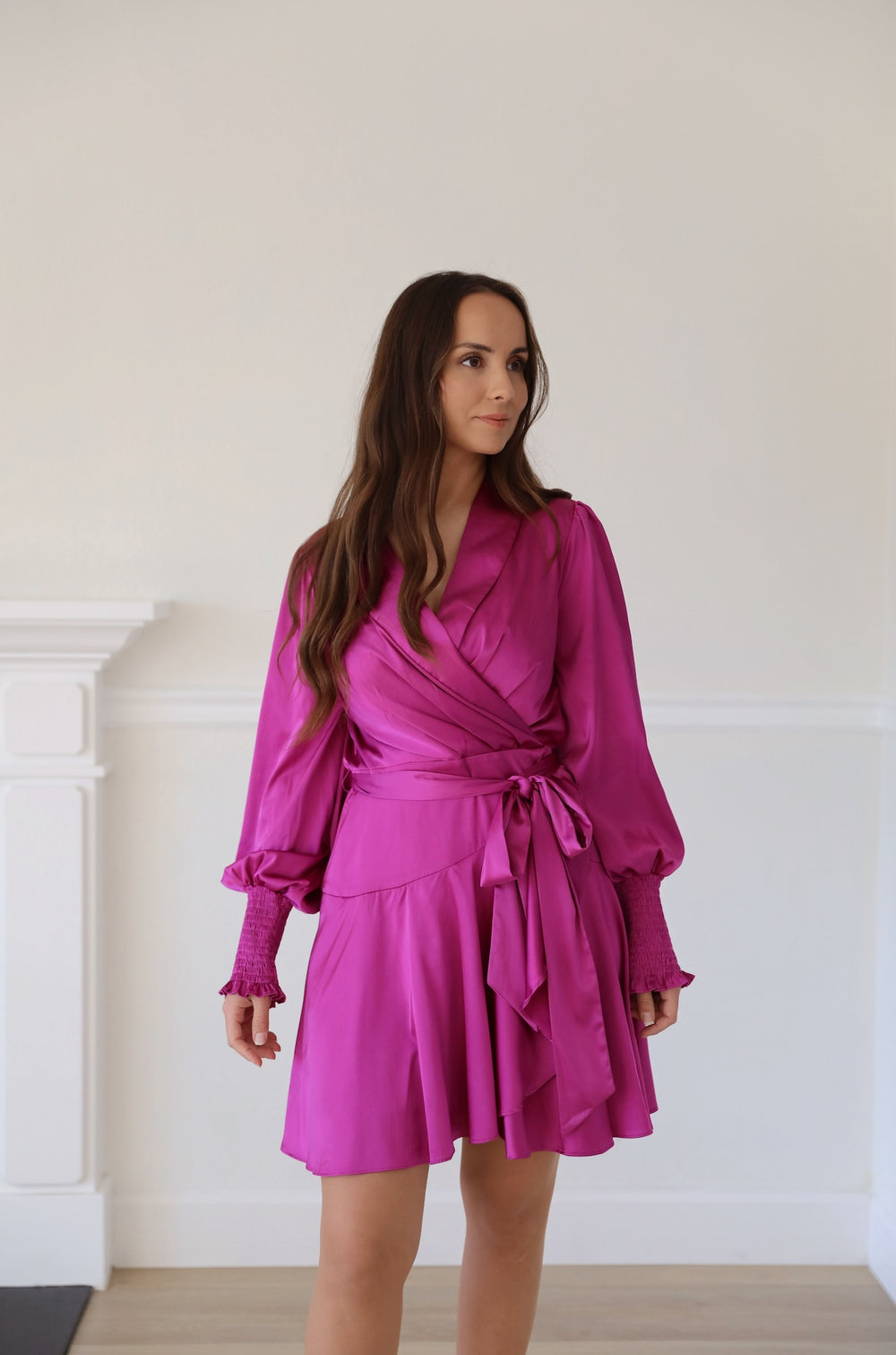 Open Back Sequin Mini Dress - Magenta main image 1