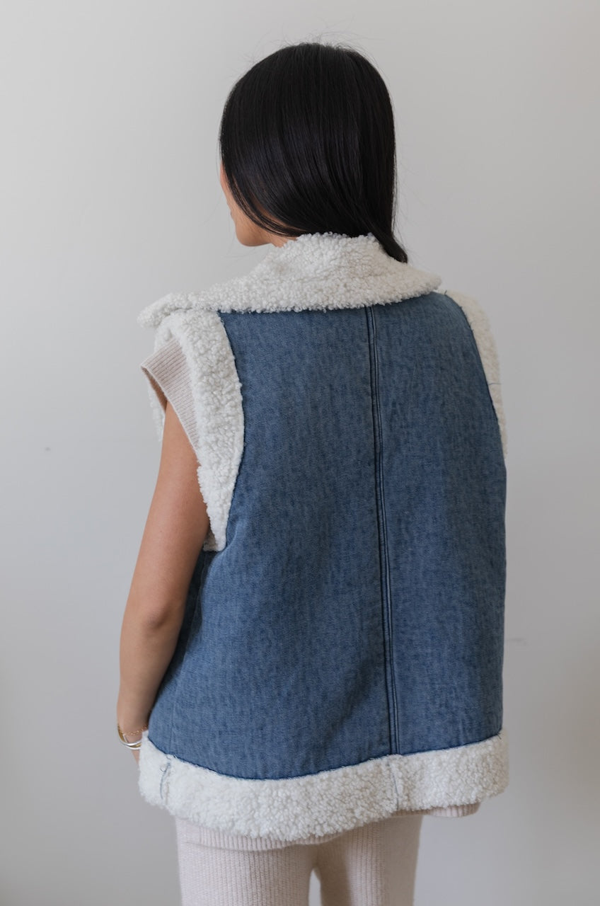 Sherpa Denim Vest