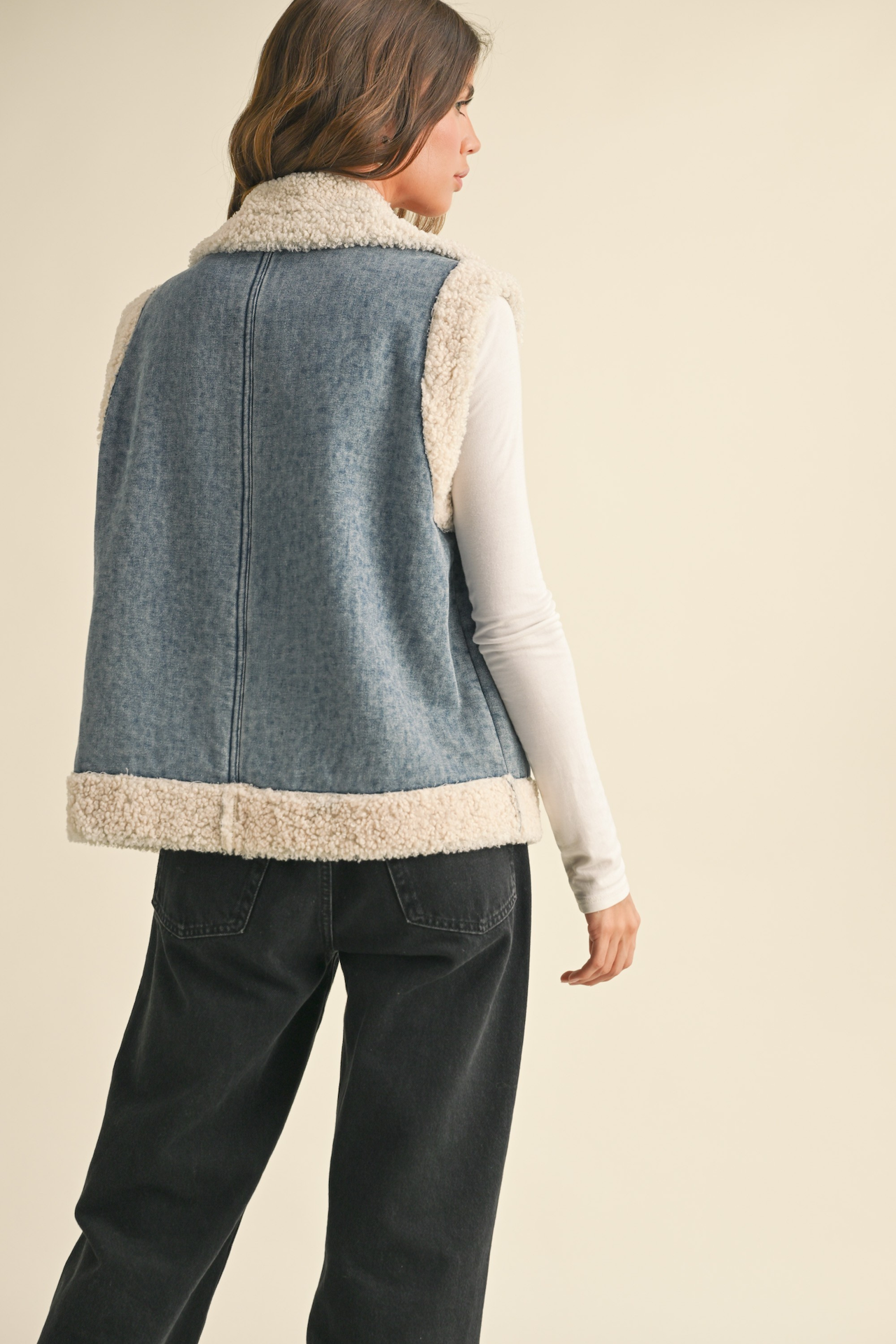 Sherpa Denim Vest