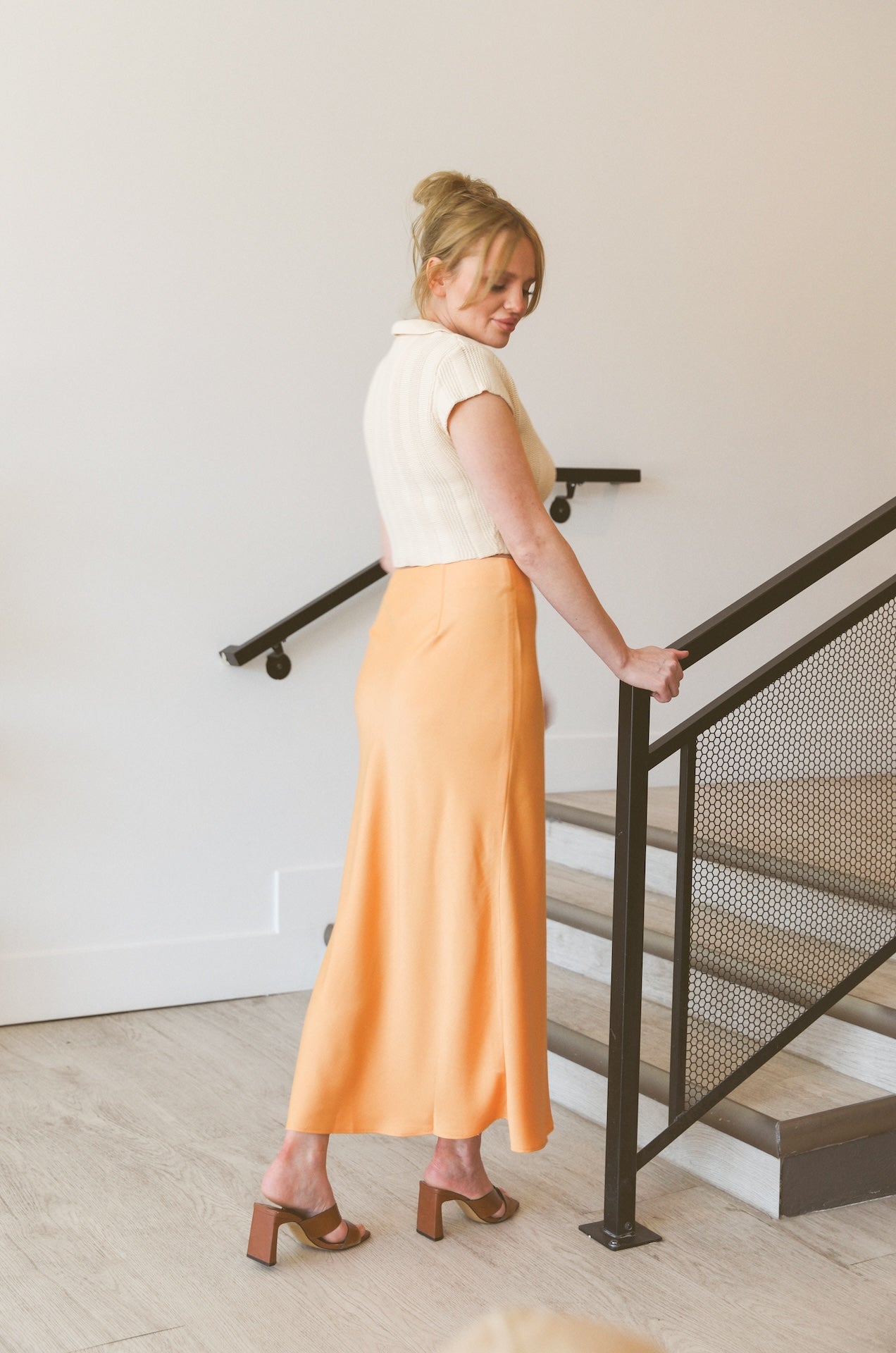 Apricot Midi Skirt